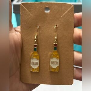 Funny beer can earrings